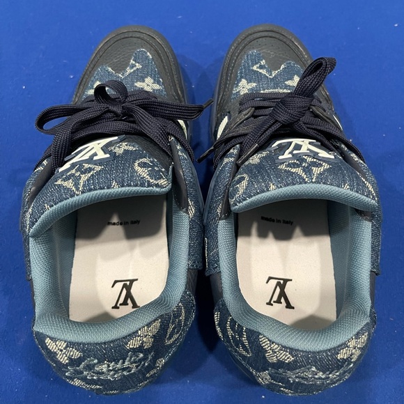 Louis Vuitton LV Trainer Blue Denim Sz 40 Worn 1X - Picture 5 of 8